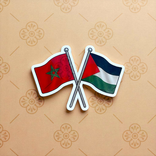 Sticker – Drapeaux Maroc & Palestine
