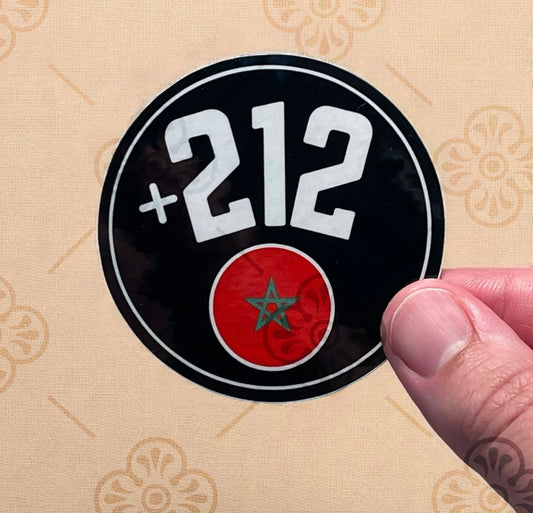 Sticker – Cercle +212 & Drapeau Maroc