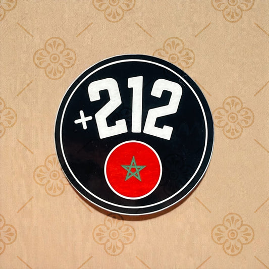 Sticker – Cercle +212 & Drapeau Maroc