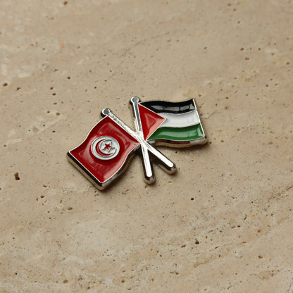 Drapeaux Tunisie & Palestine