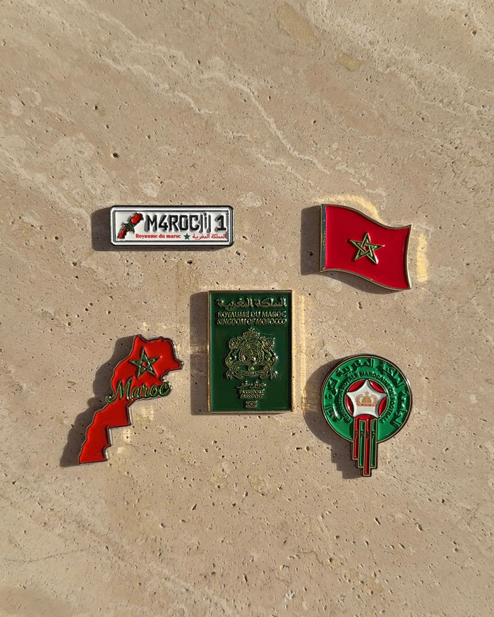 Lot 5 stickers en métal Fierté Marocaine – stickers adhésifs téléphone Maroc