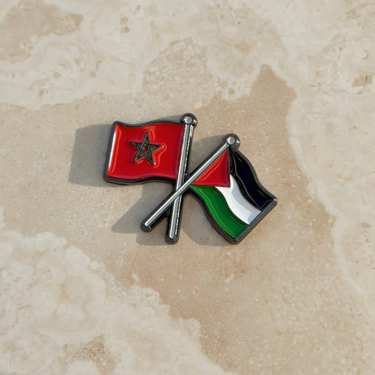 Sticker Metal - Drapeau Maroc & Palestine