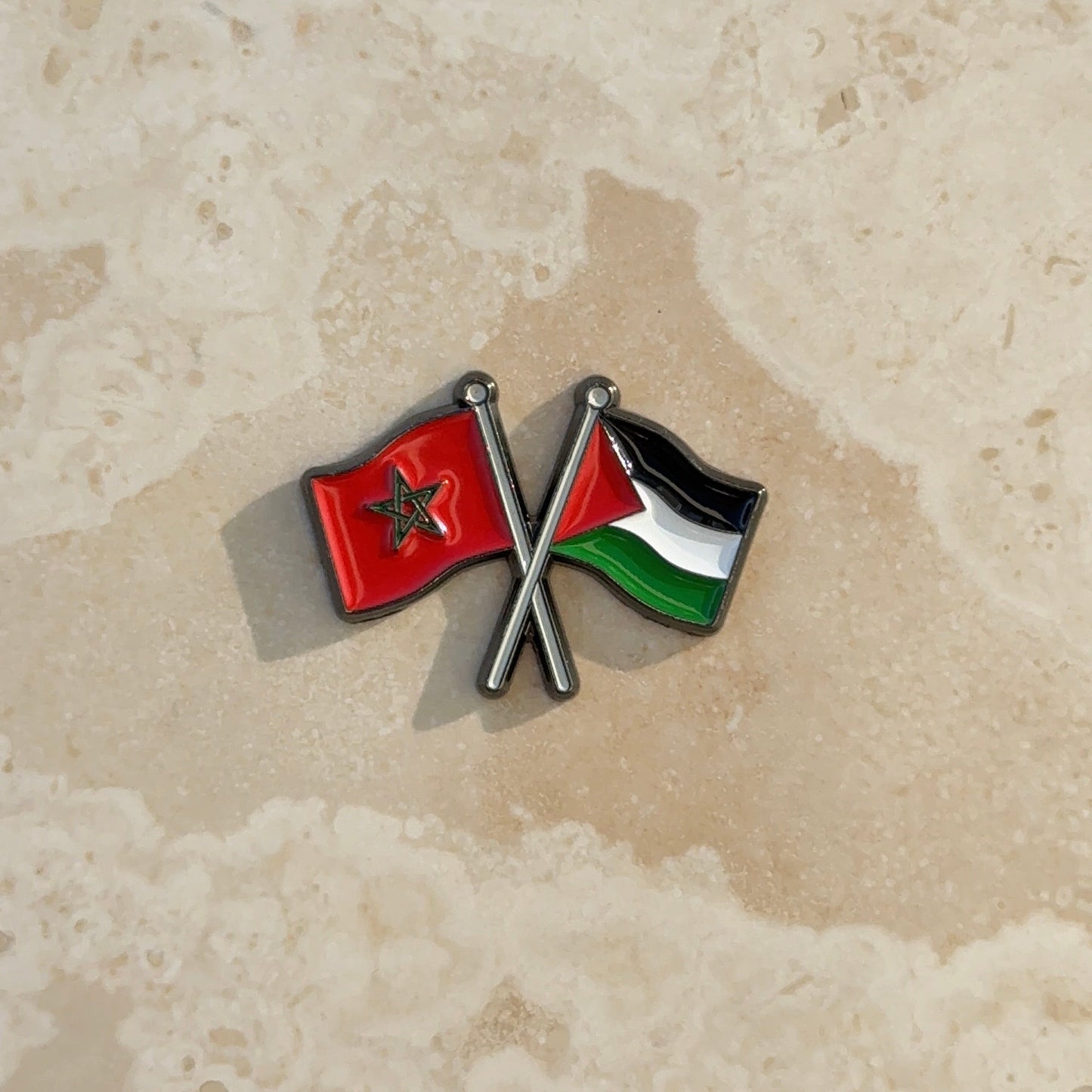 Sticker Metal - Drapeau Maroc & Palestine