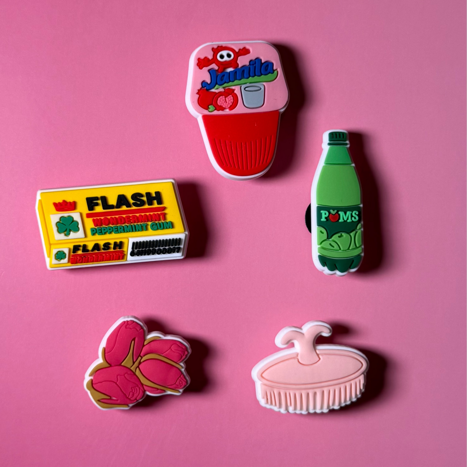 Coffret 5 pin's pour sabots Beldi Pop – charms PVC gourmandises marocaines