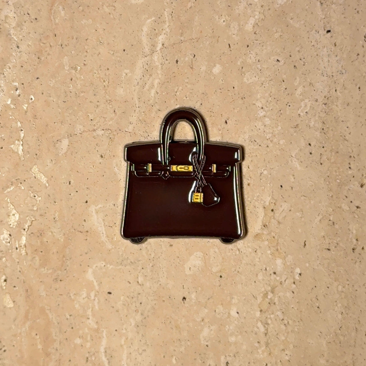 Sticker métal Sac Birkin marron