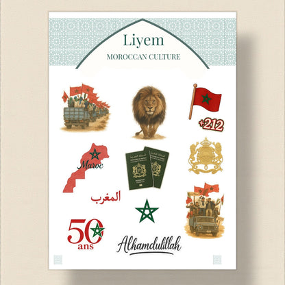 Planche de stickers – Marche Verte 🇲🇦
