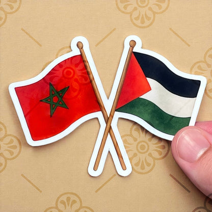 Sticker – Drapeaux Maroc & Palestine