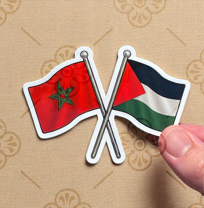 Sticker – Drapeaux Maroc & Palestine