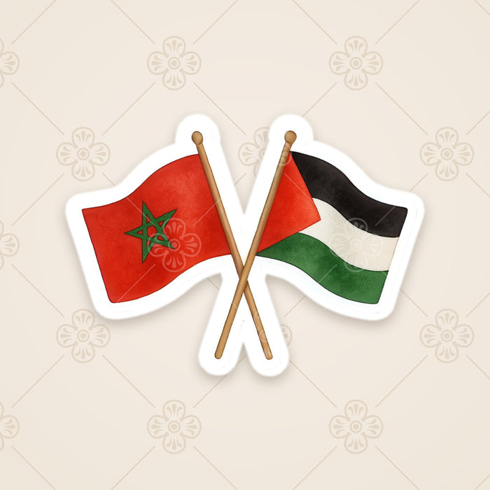 Drapeaux Maroc & Palestine