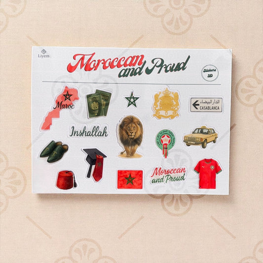Planche 3D “Moroccan And Proud” - Stickers en résine premium